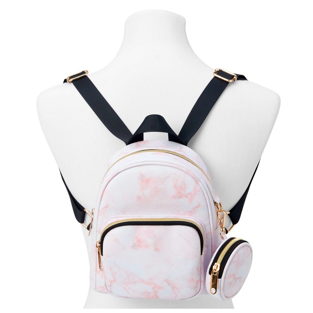 Stylish Pink Marble Kids Mini Backpack